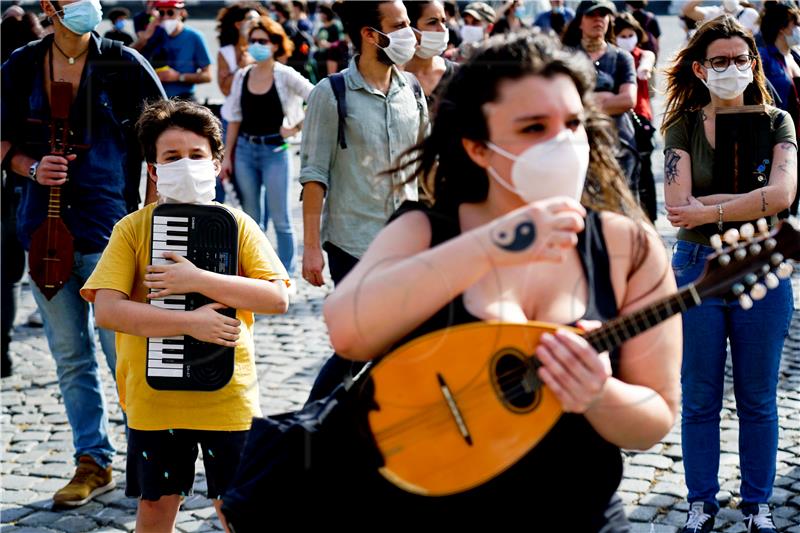 ITALY PROTEST PANDEMIC CORONAVIRUS COVID19