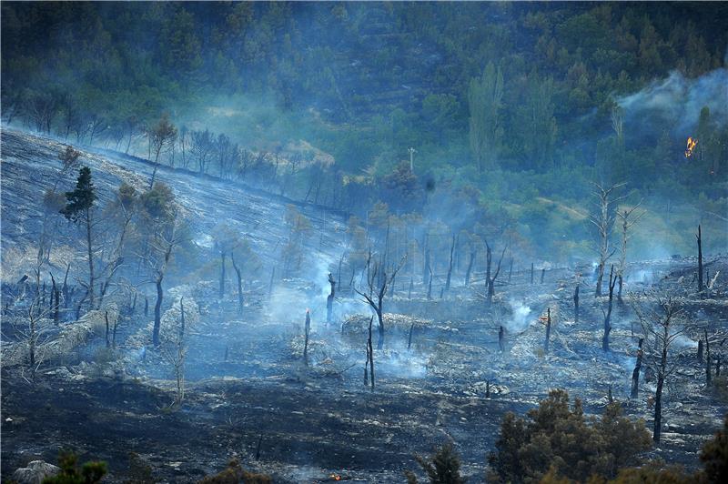 Požar na Braču zahvatio minski sumnjivo područje, čule se detonacije