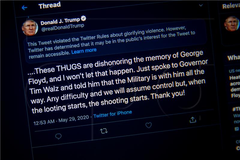 Twitter onemogućio Trumpovu video posvetu Floydu zbog autorskih prava 