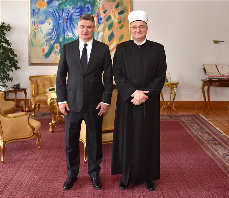 President Milanovic receives Mufti Aziz ef Hasanovic