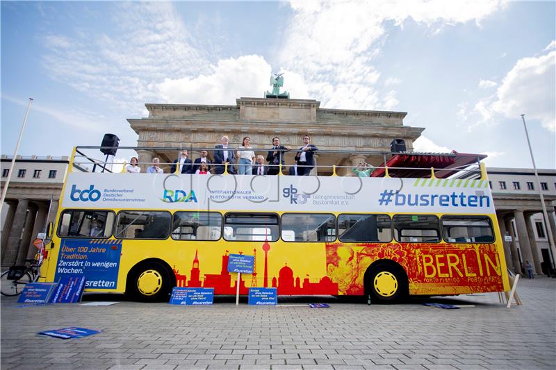 Tourism sector employees demonstrate in Berlin