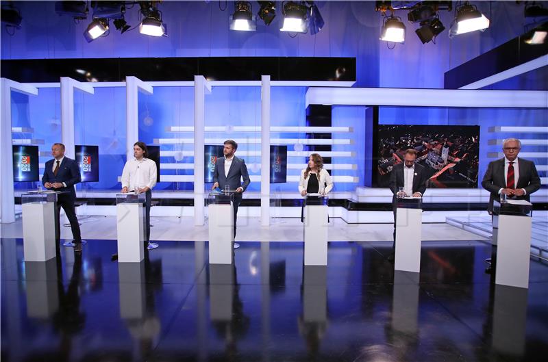 Six political parties and coalitions face off in election debate on public television