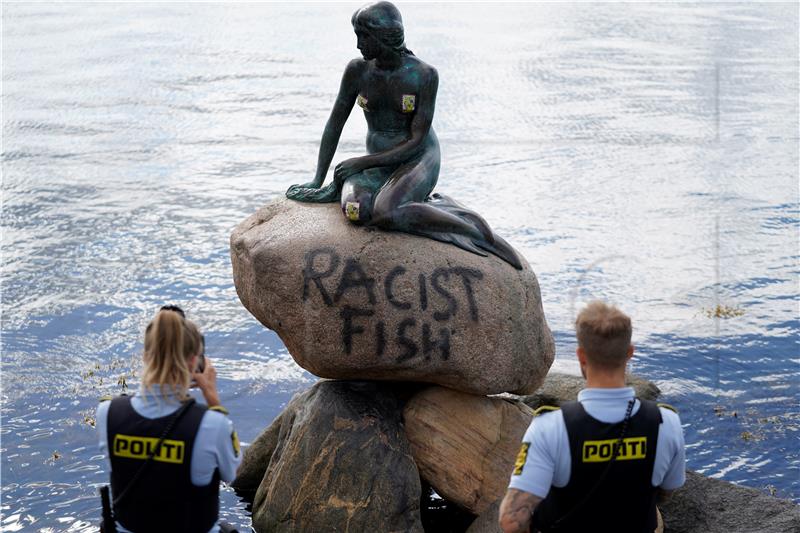 DENMARK PROTEST MONUMENTS LITTLE MERMAID RACISM