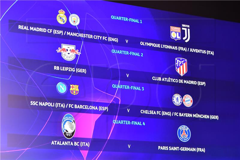 UEFA Champions League quarter final, semi-final and final Draw