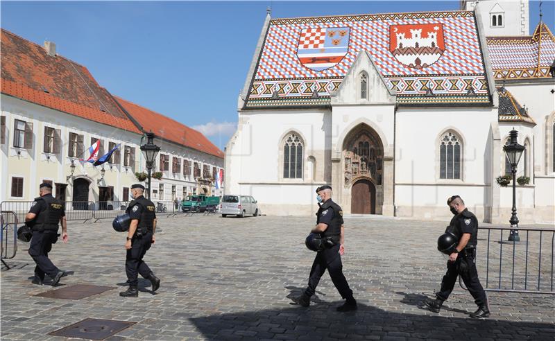 Prosvjed pirotehničara na Markovom trgu