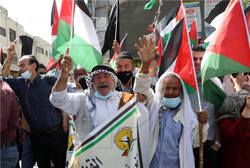 MIDEAST PALESTINIANS ISRAEL UAE PROTEST