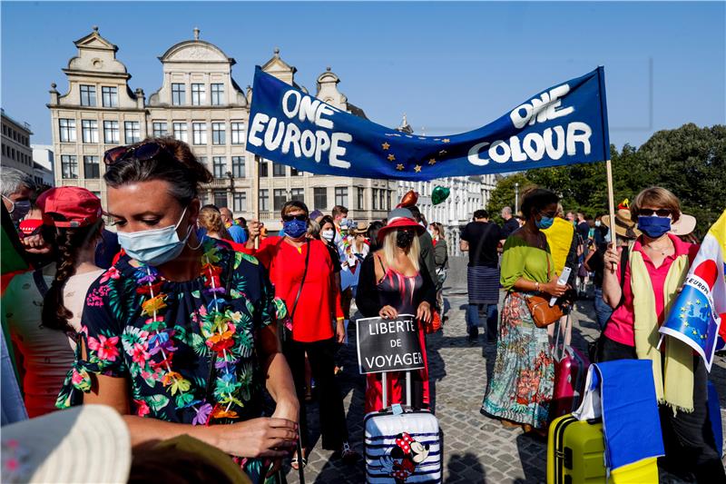 BELGIUM TRAVEL AGENCIES WORKER PROTEST COVID19