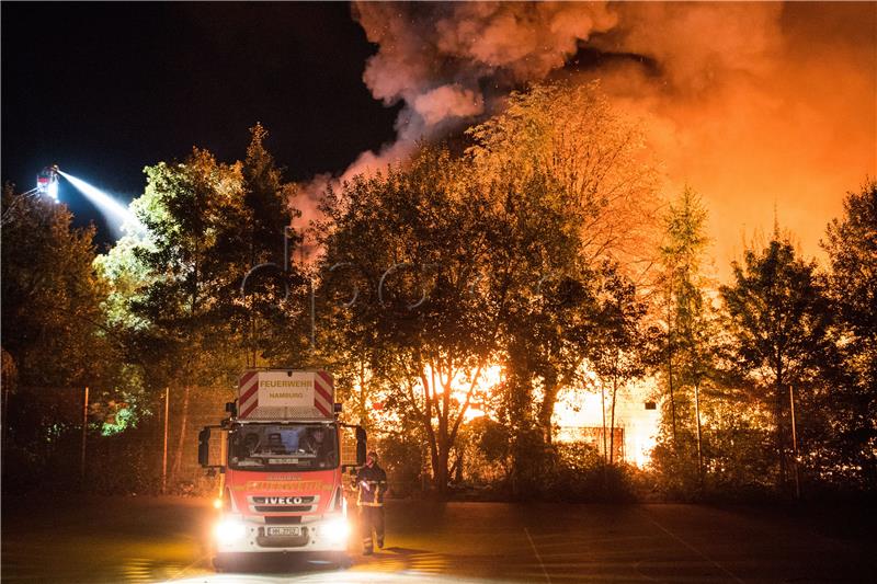 Major fire in Hamburg