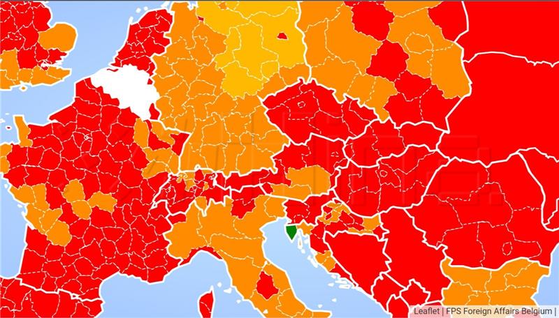 Istria currently only "green" region on Belgian foreign ministry's Covid map