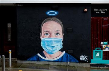 BRITAIN CORONAVIRUS PANDEMIC NHS NURSE MURAL