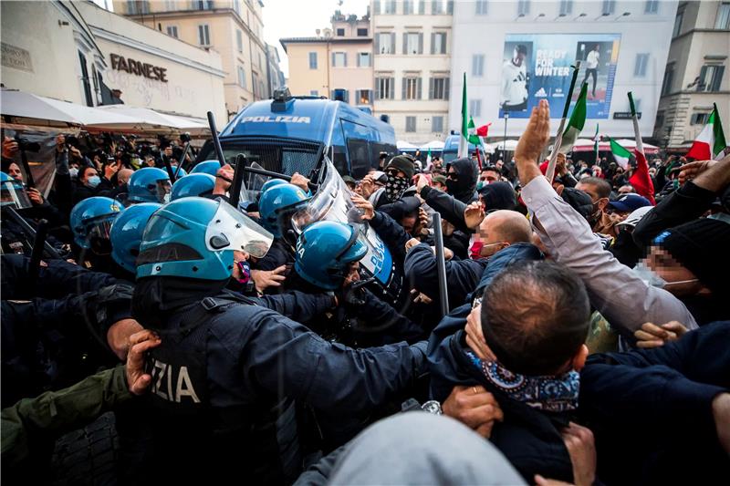 ITALY PROTEST PANDEMIC CORONAVIRUS COVID19