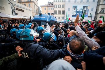 ITALY PROTEST PANDEMIC CORONAVIRUS COVID19