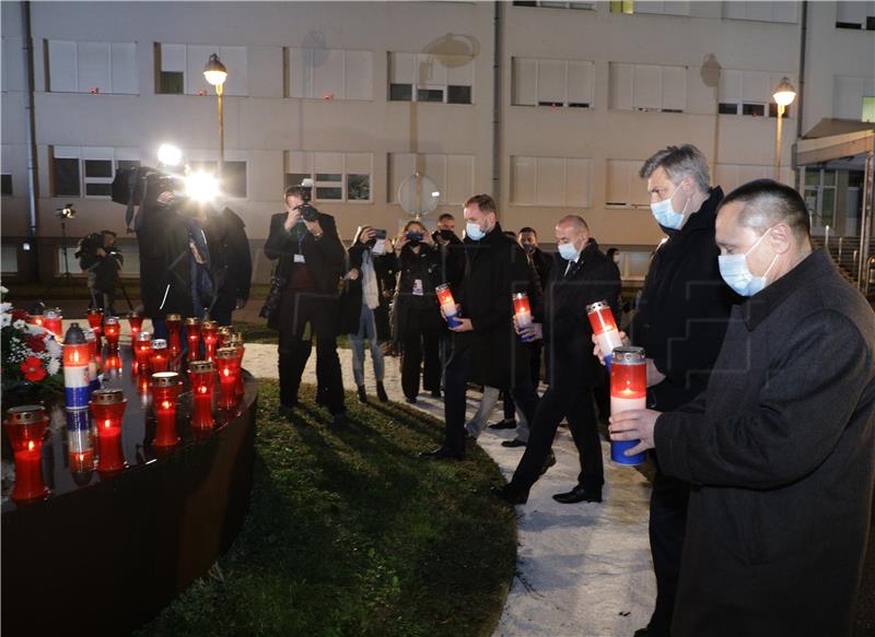 Candles lit outside Vukovar hospital