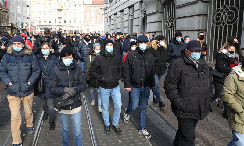 Prosvjed ugostitelja i poduzetnika u Zagrebu