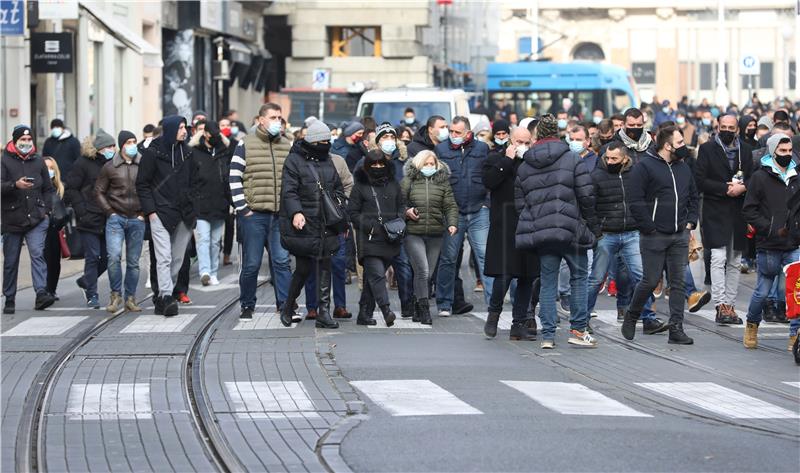 Prosvjed ugostitelja i poduzetnika u Zagrebu