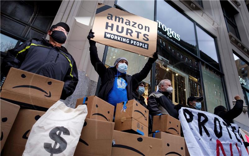 USA NEW YORK AMAZON PROTEST