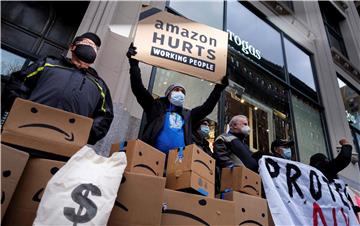 USA NEW YORK AMAZON PROTEST