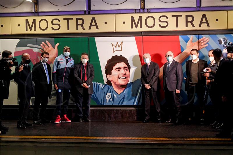 ITALY SOCCER MARADONA MURAL