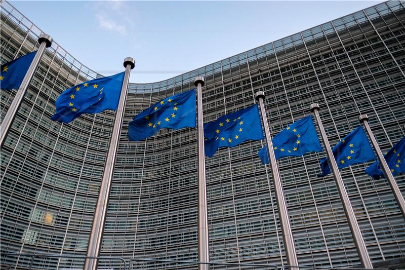 BELGIUM EUROPEAN FLAGS BRITAIN BREXIT