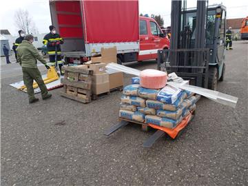 Slovenian and Austrian firefighters bring aid for earthquake victims