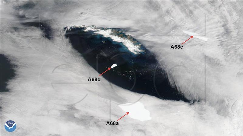 SPACE SOUTH GEORGIA ANTARCTICA A68A ICEBERG