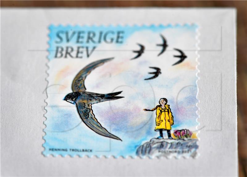 SWEDEN GRETA THUNBERG POSTAL STAMP