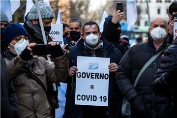 ITALY PROTEST PANDEMIC CORONAVIRUS COVID19