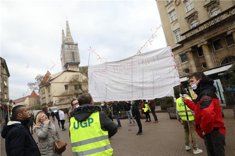 Zagreb: Prosvjed zbog neadekvatnih ekonomskih mjera