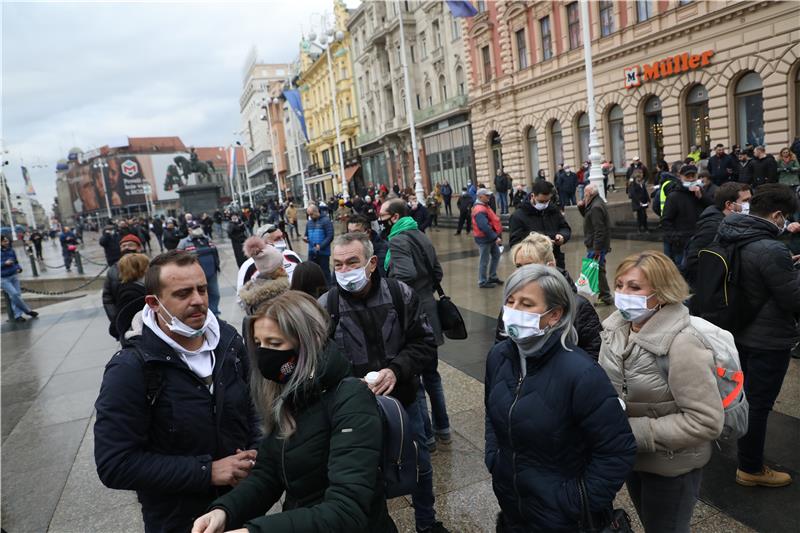 Zagreb: Prosvjed zbog neadekvatnih ekonomskih mjera