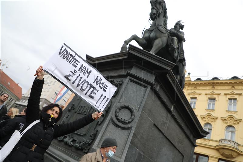 Zagreb: Prosvjed zbog neadekvatnih ekonomskih mjera