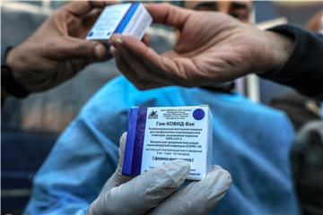 MIDEAST ISRAEL PALESTINIAN COVID-19 VACCINES ARRIVE TO GAZA