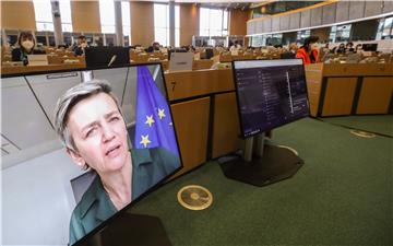 BELGIUM EU PARLIAMENT HEARING COMMISSION VESTAGER