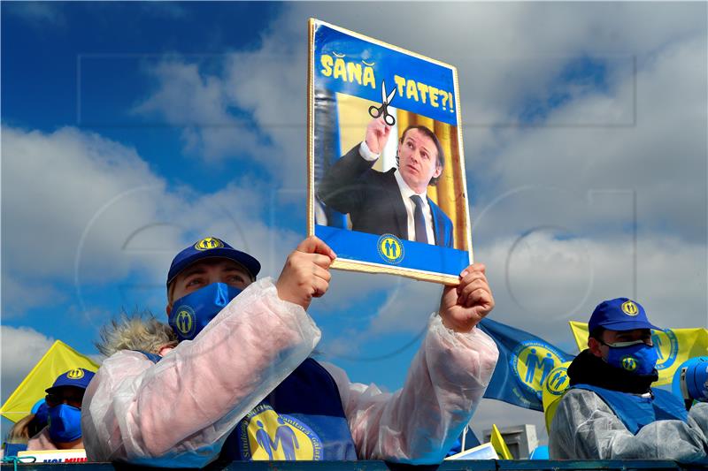 ROMANIA PROTEST CORONAVIRUS PANDEMIC COVID19