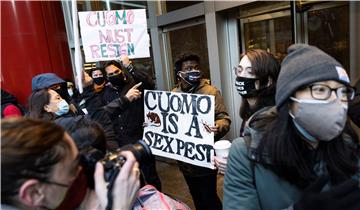 USA NEW YORK GOVERNOR CUOMO PROTESTORS