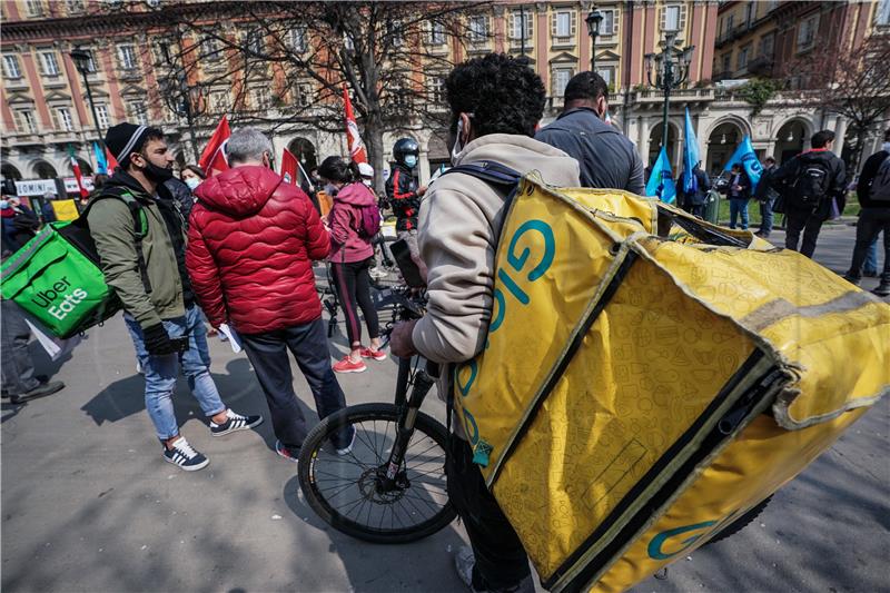 ITALY PROTEST TRANSPORT FOOD DELIVERY