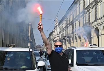 ITALY TAXI PROTEST PANDEMIC CORONAVIRUS COVID19&#x9;