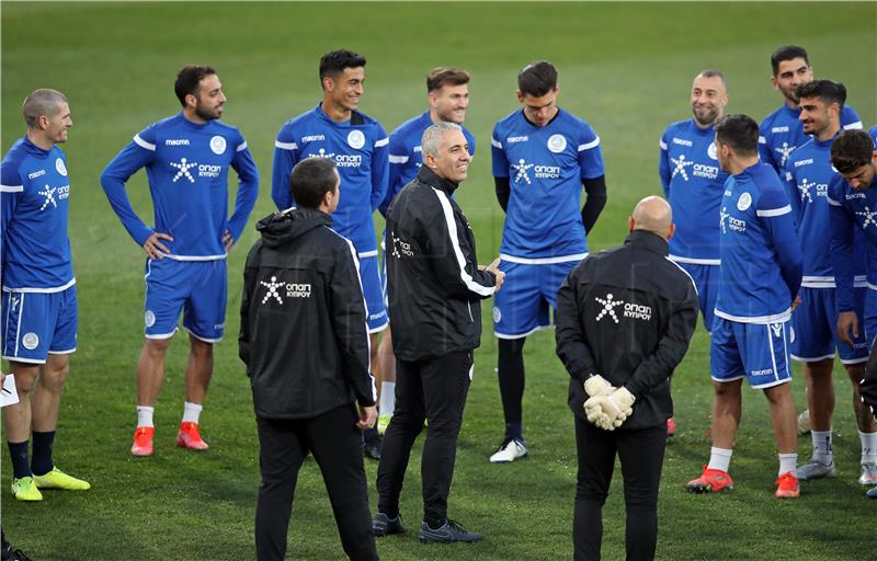 Trening ciparske nogometne reprezentacije na Rujevici