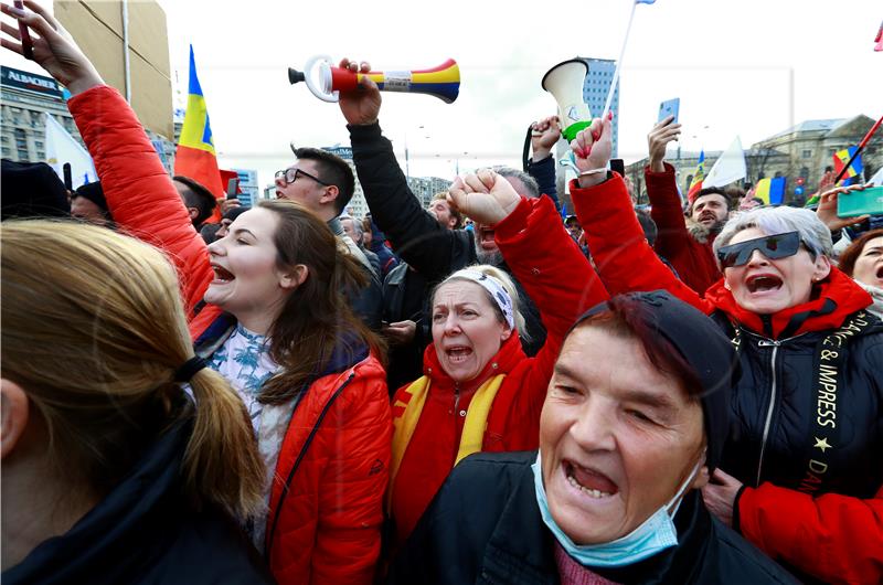 ROMANIA PROTEST PANDEMIC CORONAVIRUS COVID19