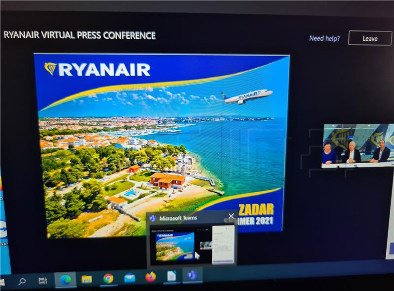 Ryanair u Zadru otvara ljetnu bazu i uvodi 37 linija od srpnja do kraja listopada