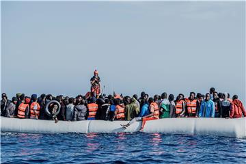 AT SEA MEDITERRANEAN MIGRATION