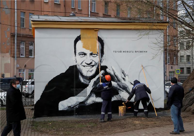 RUSSIA OPPOSITION NAVALNY GRAFFITI