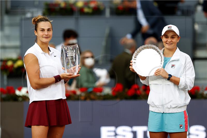 WTA Madrid: Sabalenka uzvratila Barty i stigla do svog desetog naslova