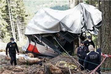 ITALY MOTTARONE CABLE CAR ACCIDENT AFTERMATH