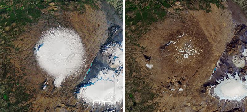 Islandski ledenjaci su se smanjili za 750 km četvornih