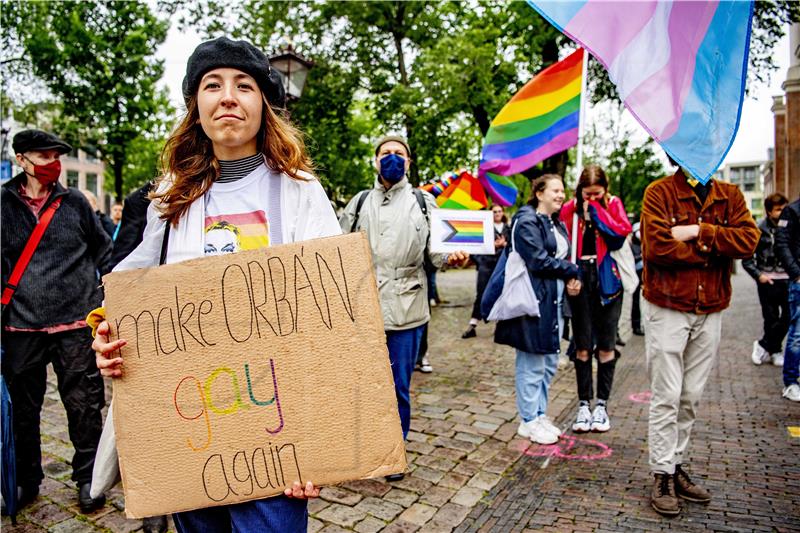 NETHERLANDS HUNGARY PROTEST LGBTQ