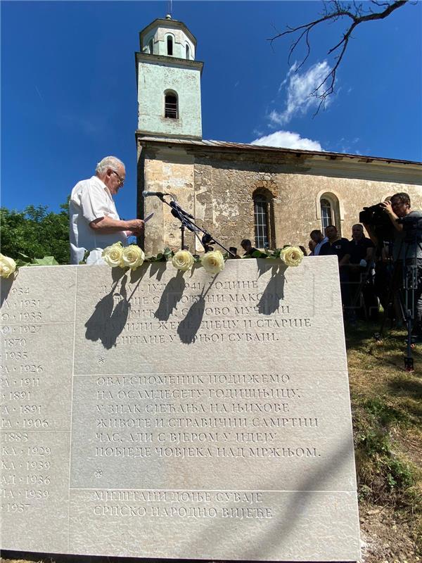 Donja Suvaja: Otvoren spomenik posvećen žrtvama ustaškog zločina