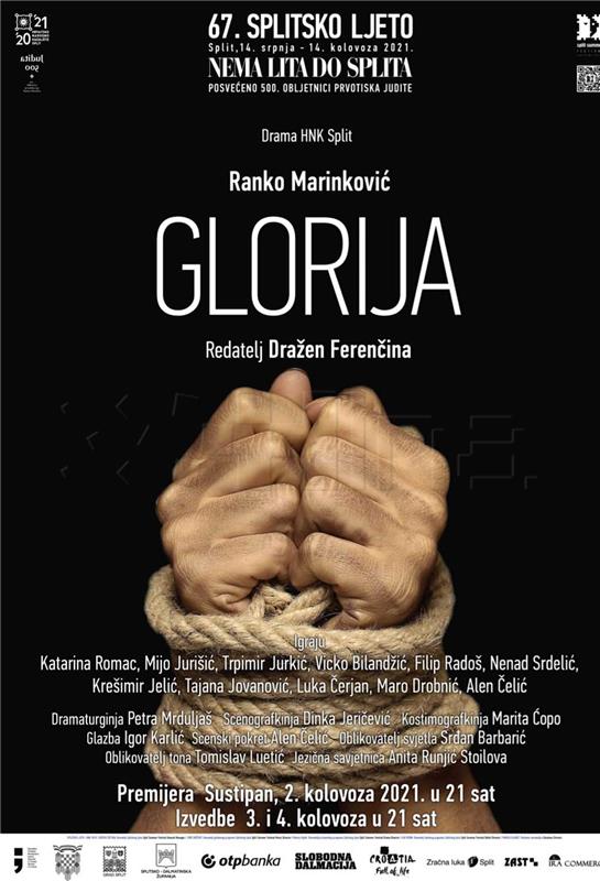 67. Splitsko ljeto: premijera Marinkovićeve "Glorija" na Sustipanu