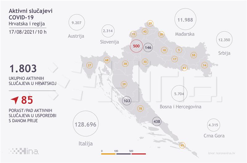 Stožer: U Hrvatskoj 341 slučaj koronavirusa, tri osobe umrle