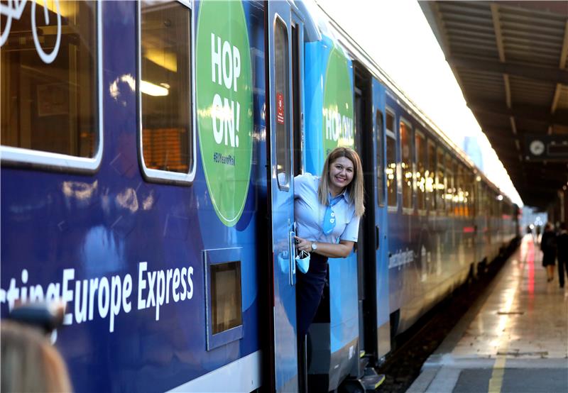 Connecting Europe Express train stops over in Zagreb