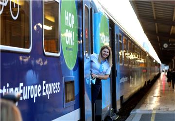 Connecting Europe Express train stops over in Zagreb